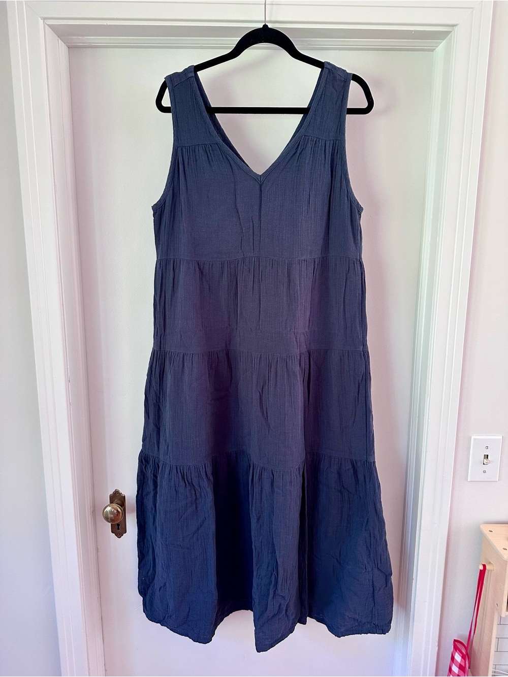 Quince 100% Organic Cotton Gauze Tiered Maxi Dress